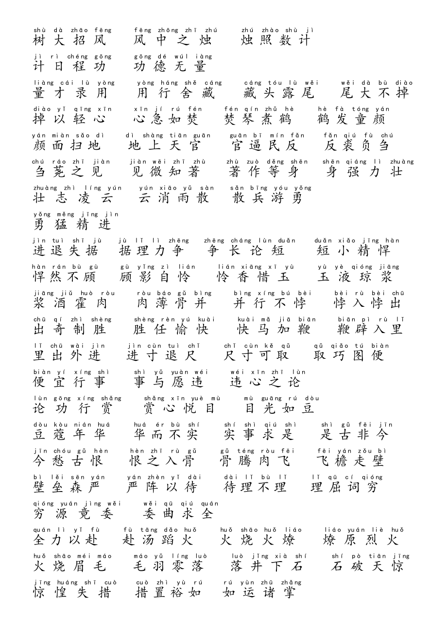小学生成语接龙500条(拼音打印版).doc_第2页