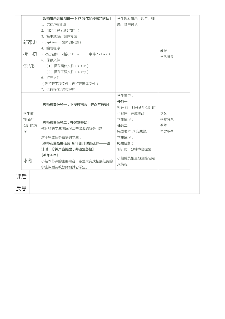 广东省重点初中八年级初二下B版信息技术vb全套教学教学教案.doc_第3页