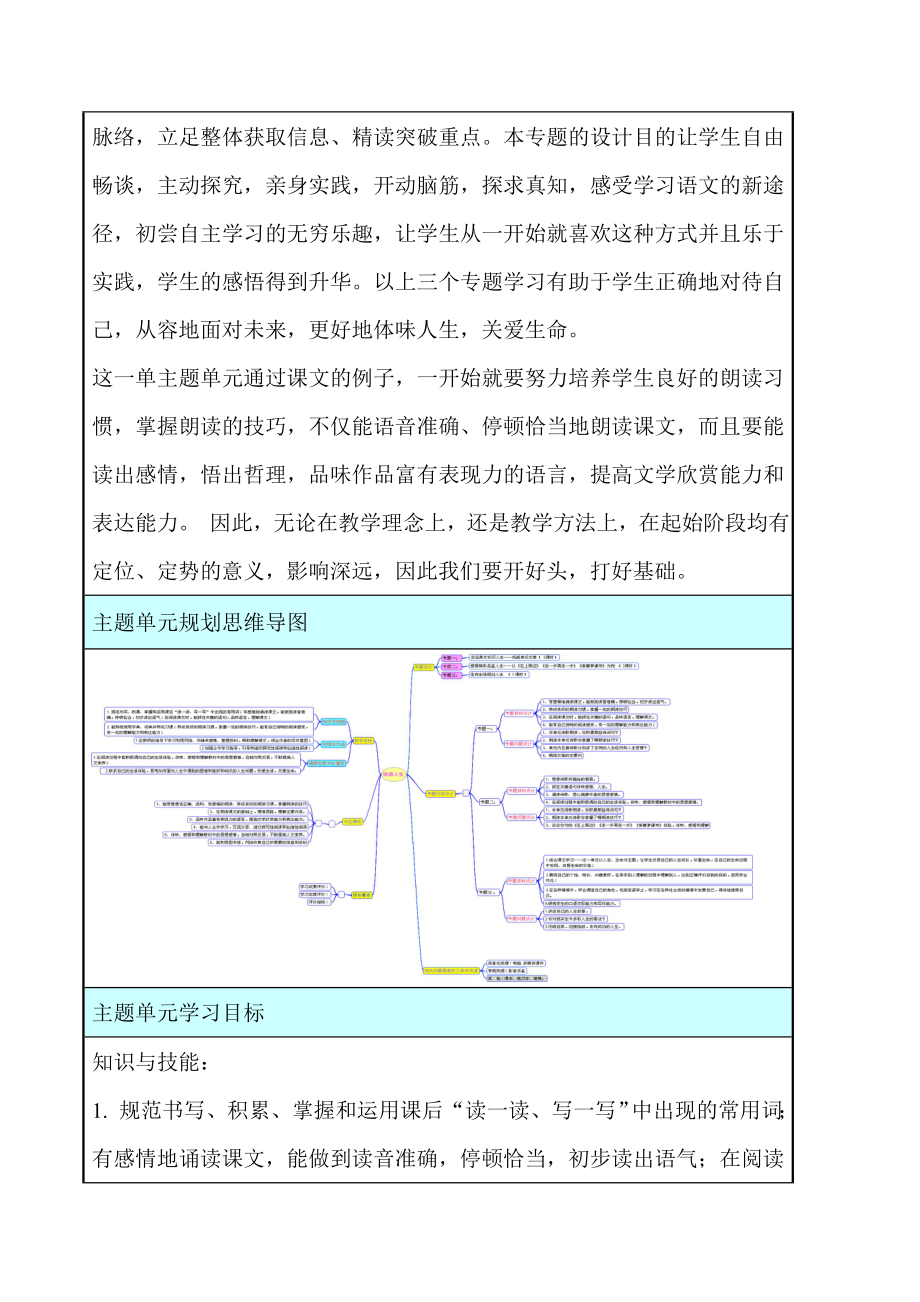 初中语文《感悟人生》单元教学设计以及思维导图.doc_第2页