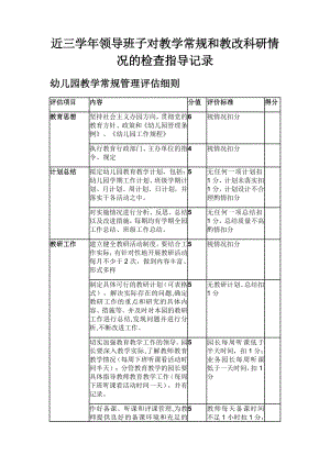 近三领导班子对教学常规和教改科研情况的检查指导记录.doc