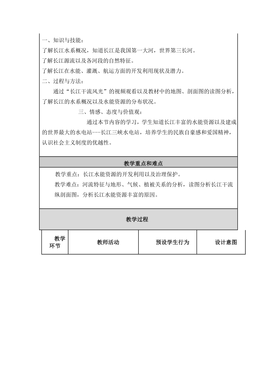 第三节中国的河流“滚滚长江”教学设计与反思.doc_第2页