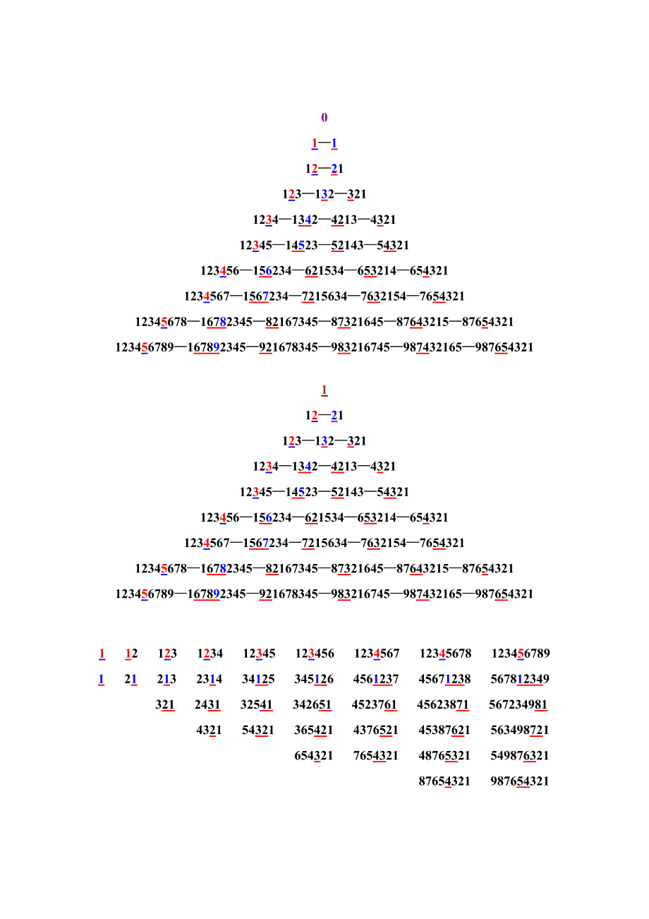 12345三次变成54321以及类似问题解答规律（数字金字塔） .doc_第1页