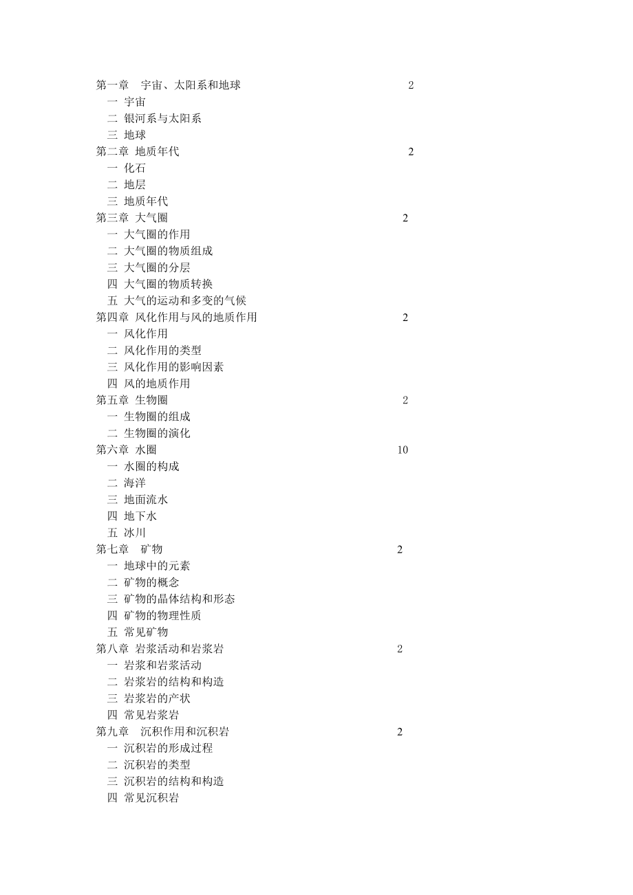 地球科学概论教学大纲.doc_第2页