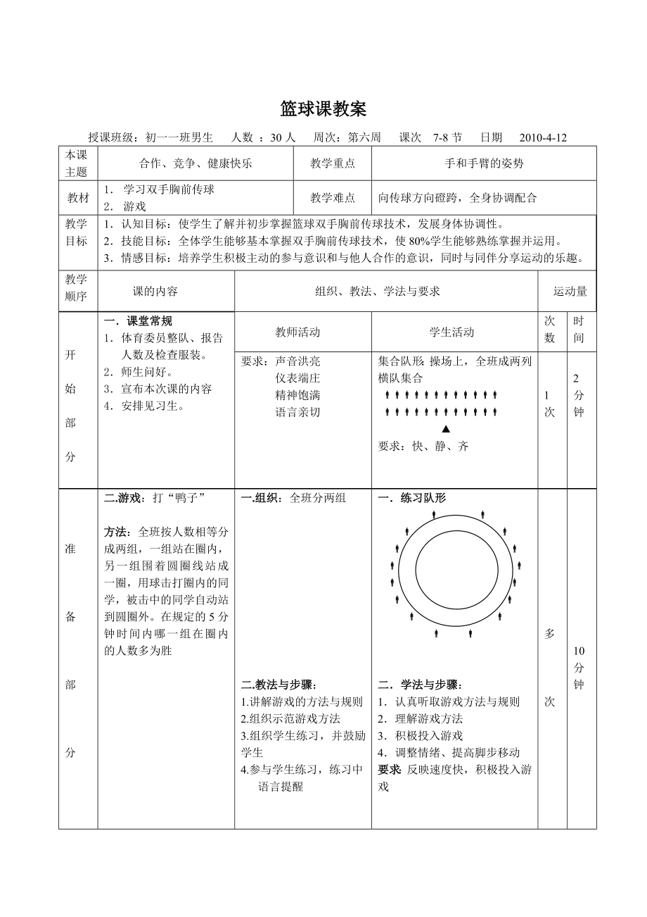 初一篮球传球教案.doc_第1页