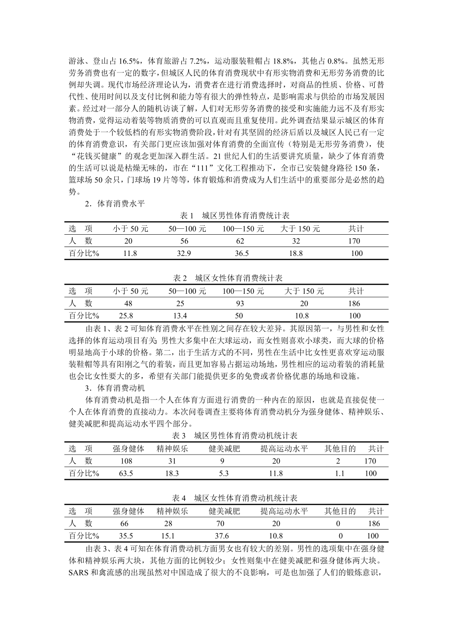 中学体育论文：城区体育消费现状调查及对策研究.doc_第2页