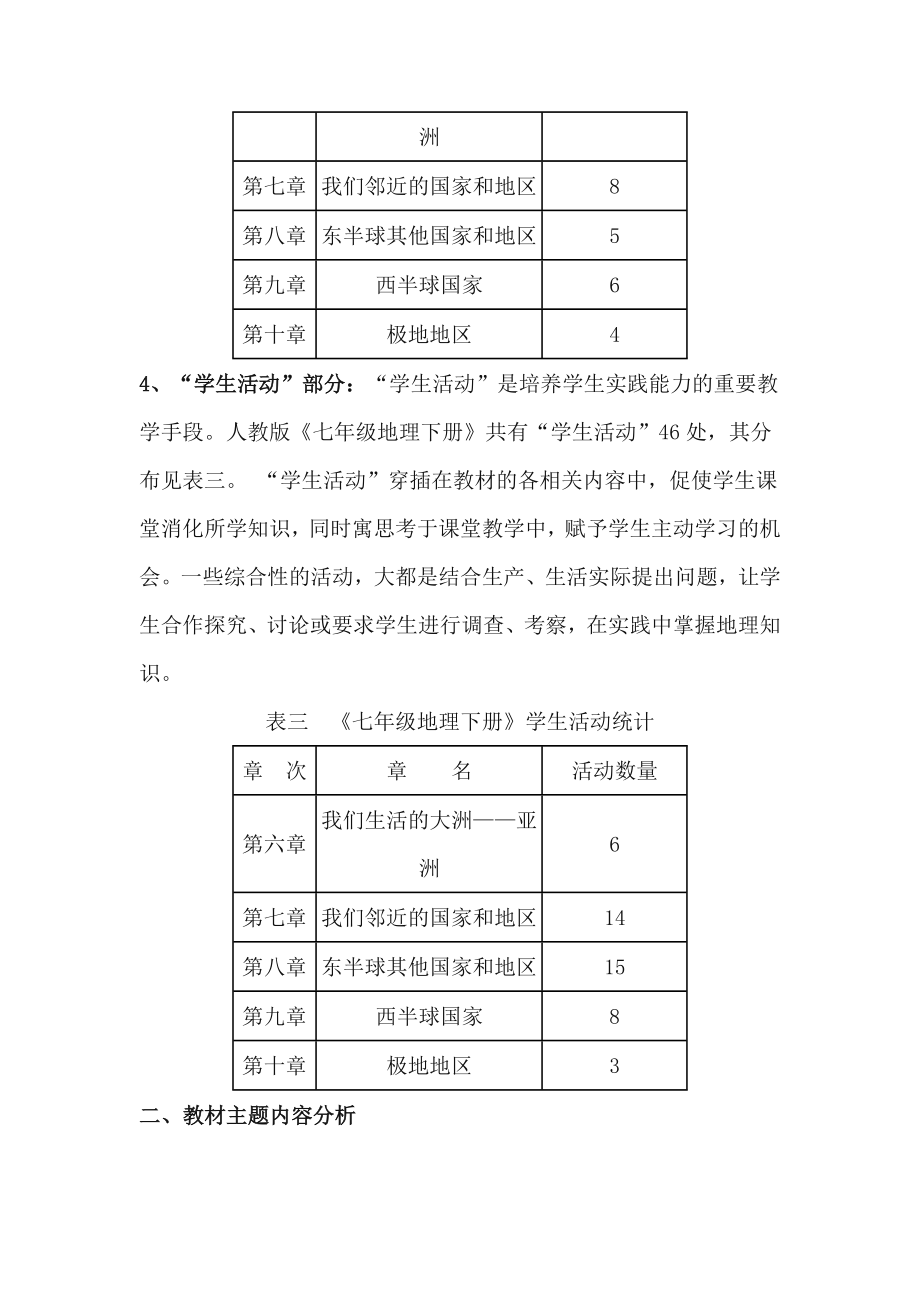 初中地理教师培训资料――新课标人教版初中七级地理下册教材分析.doc_第3页