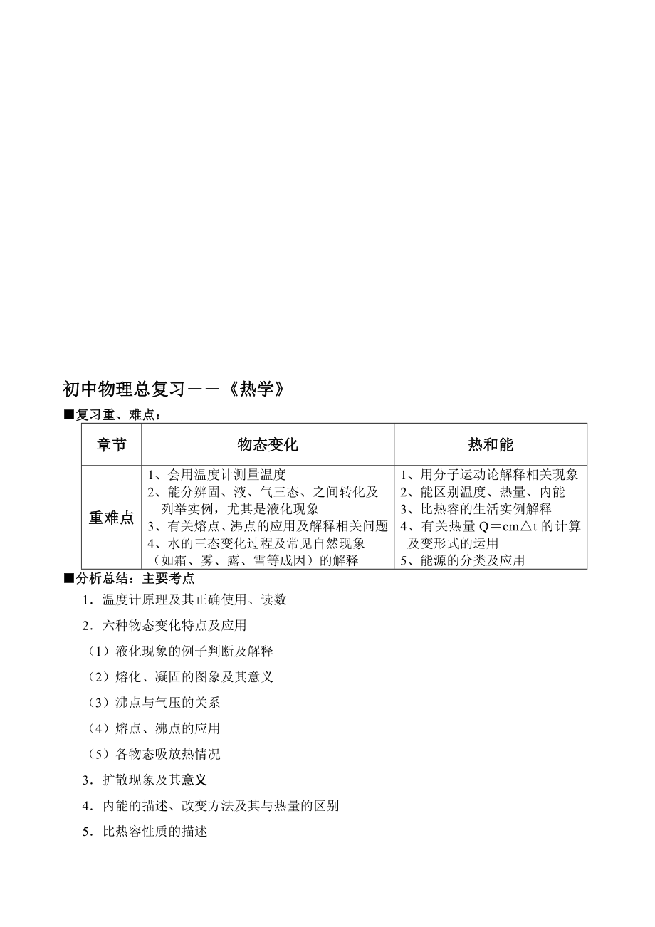 [整理版]打印初中物理热学总温习.doc_第1页