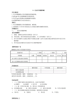 鲁教版初中化学《生活中的酸和碱》精品教案.doc