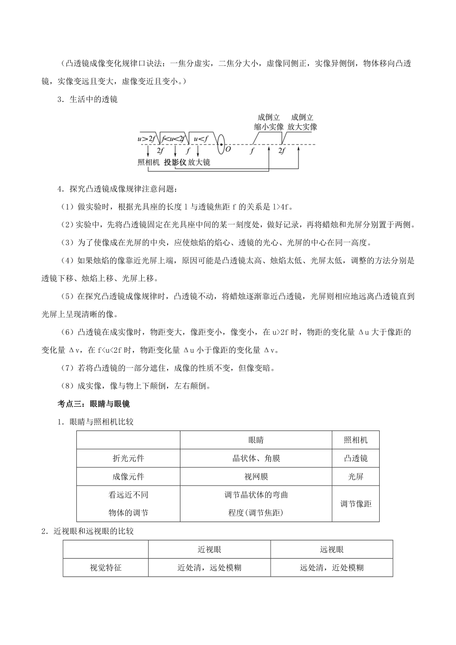 备考2019年中考物理知识点复习专练(知识点精讲)专题04透镜及其应用(含解析).docx_第2页