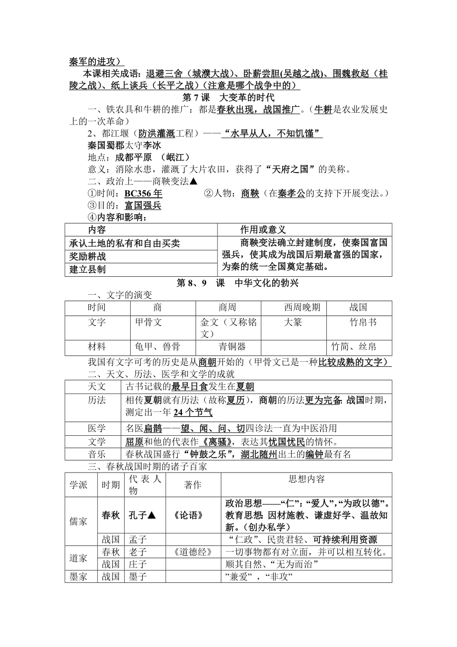 新人教版初中七级上册历史期中复习提纲.doc_第3页