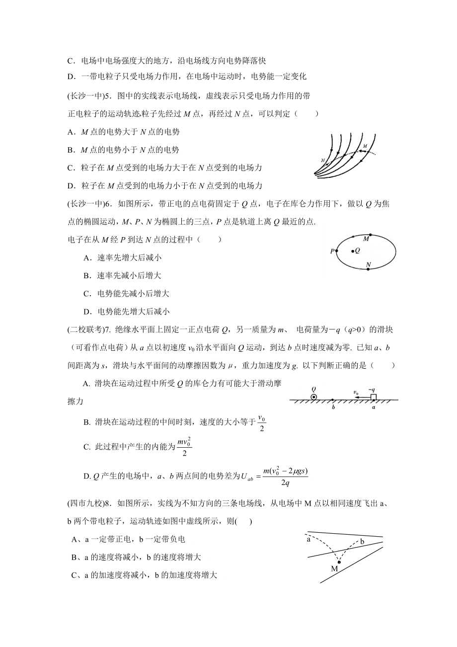 湖南省高三物理模拟试题精编：电场.doc_第2页