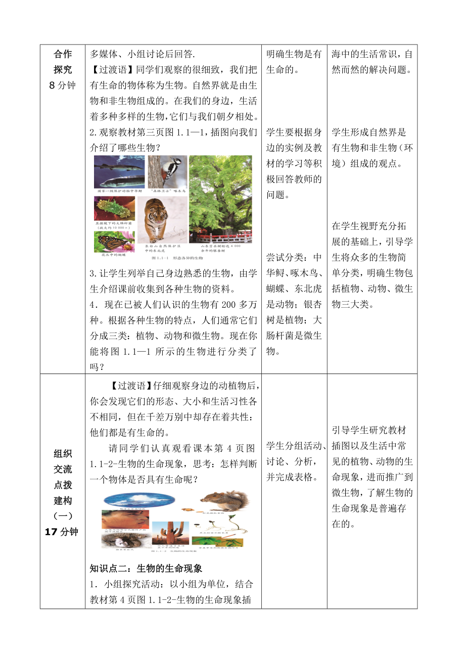 济南版生物七级上册第一章第一节《生物的基本特征》教案.doc_第2页