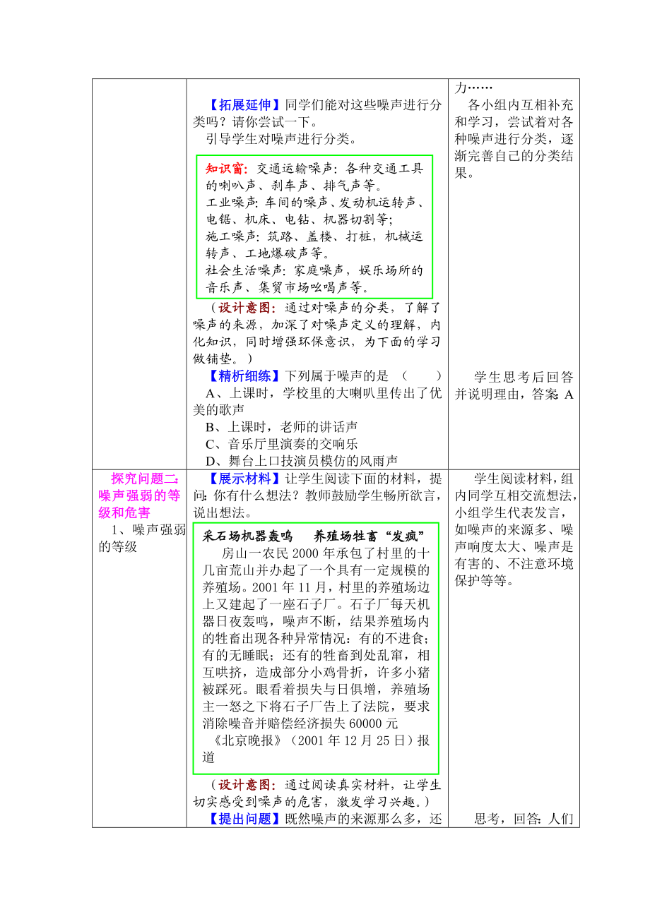 新人教版初中物理《噪声的危害和控制》教学设计.doc_第3页