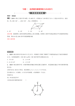 浙江省2019年中考数学专题复习专题一选择题的解题策略与应试技巧训练.docx