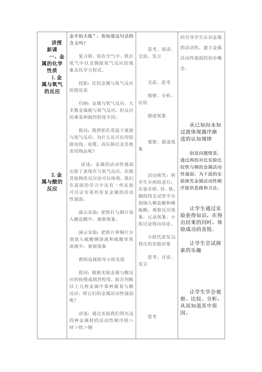 课题2 金属的化学性质 教学设计与反思.doc_第3页