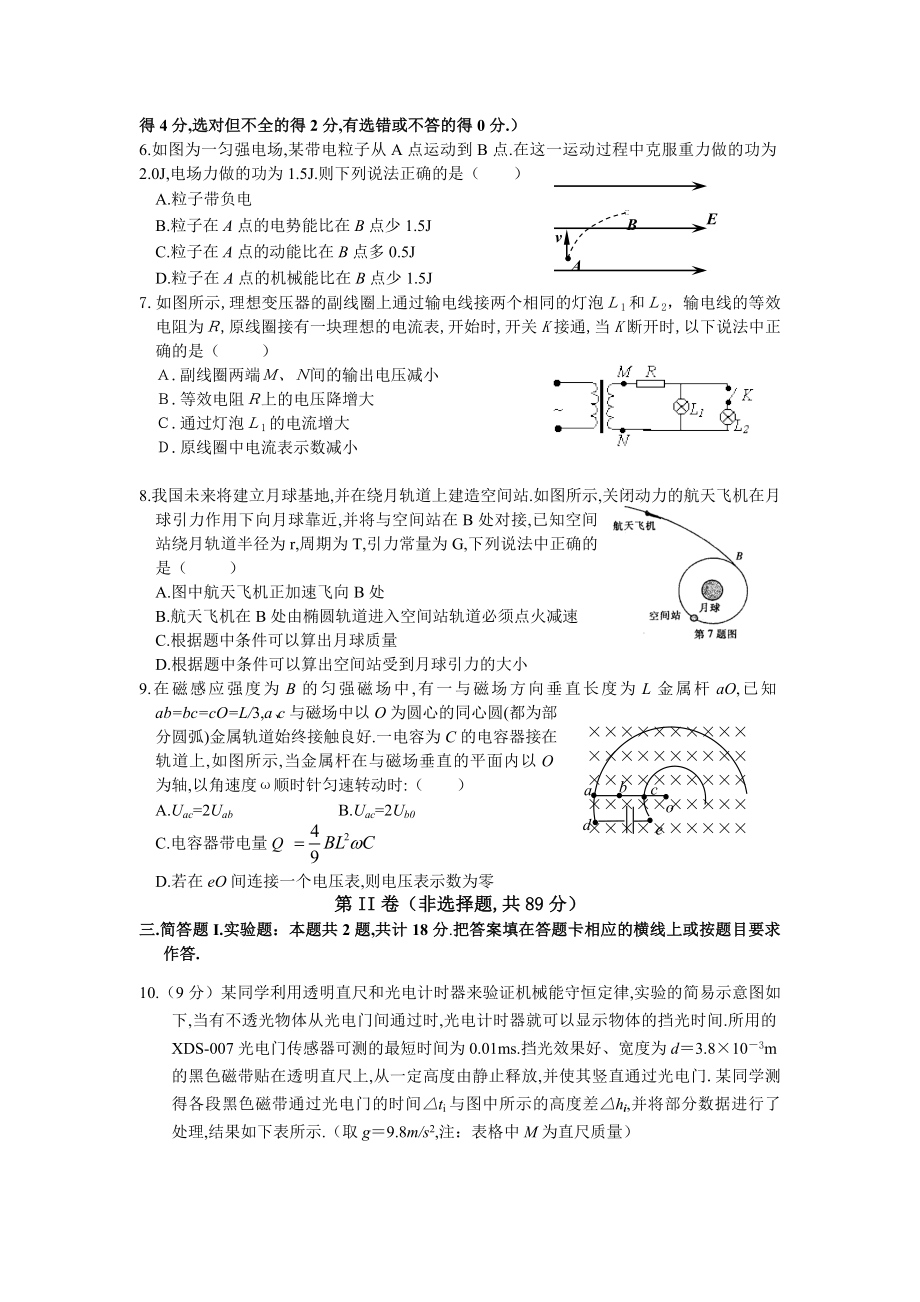 东海高三级调研试卷物理试题.doc_第2页