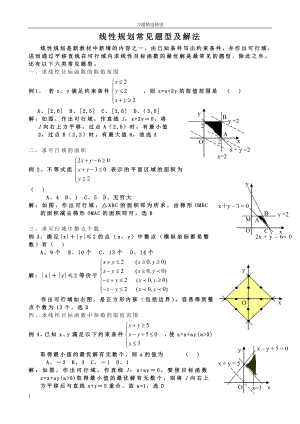 线性规划习题精选精讲(含答案).doc