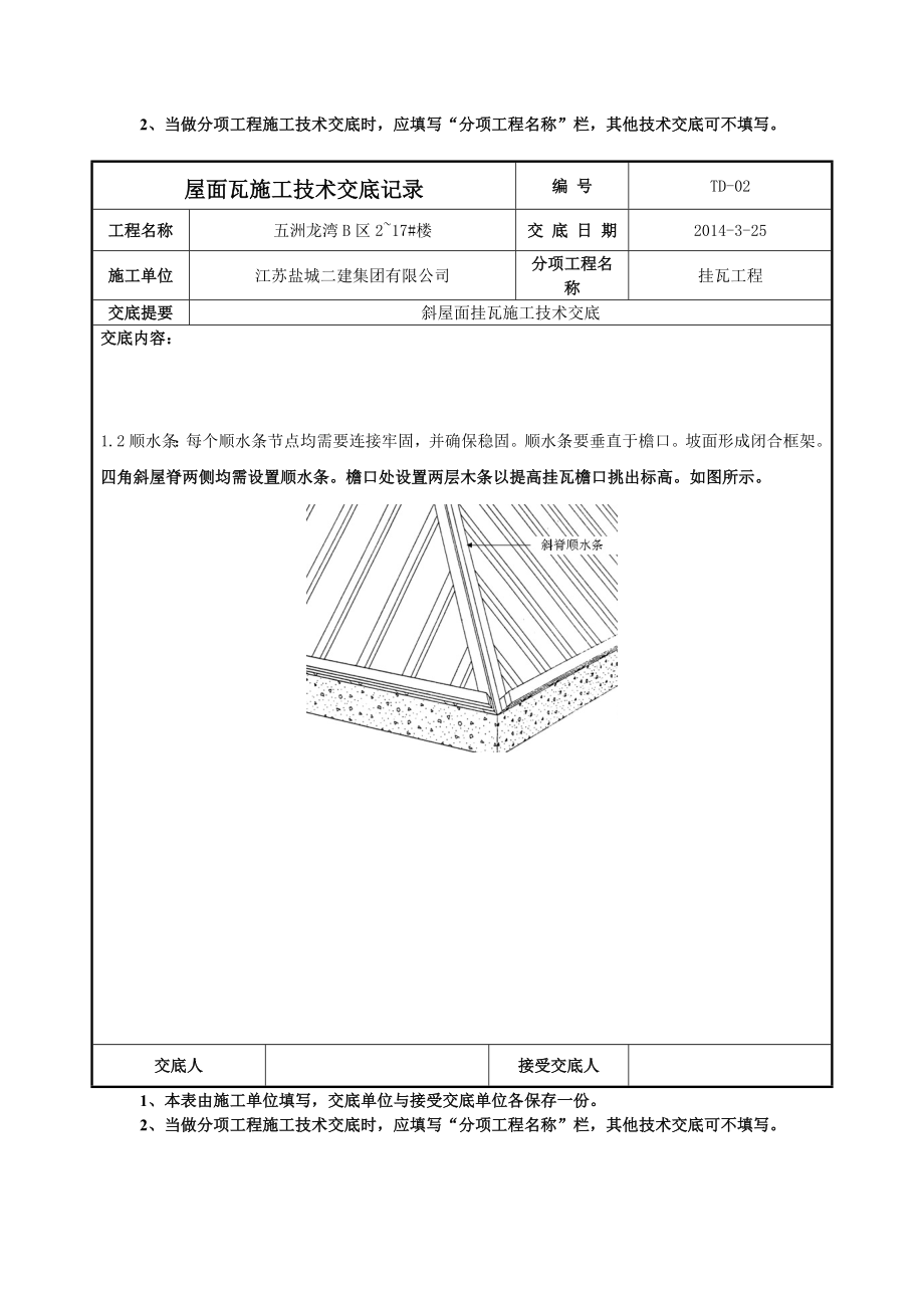 屋面瓦施工技术交底记录.doc_第2页