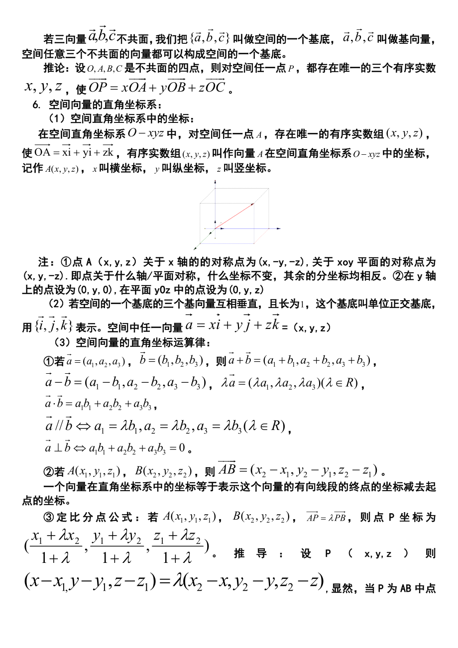 空间向量知识点归纳总结材料(经典).doc_第2页