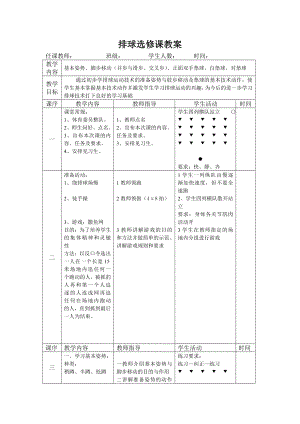 排球选修课教案.doc