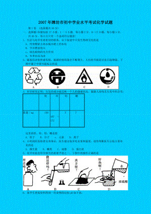 山东潍坊初中学业水平考试化学试题.doc