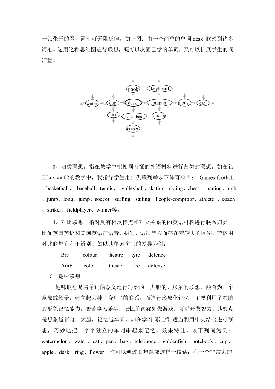 初中英语论文：联想思维在英语课堂教学中的运用.doc_第2页