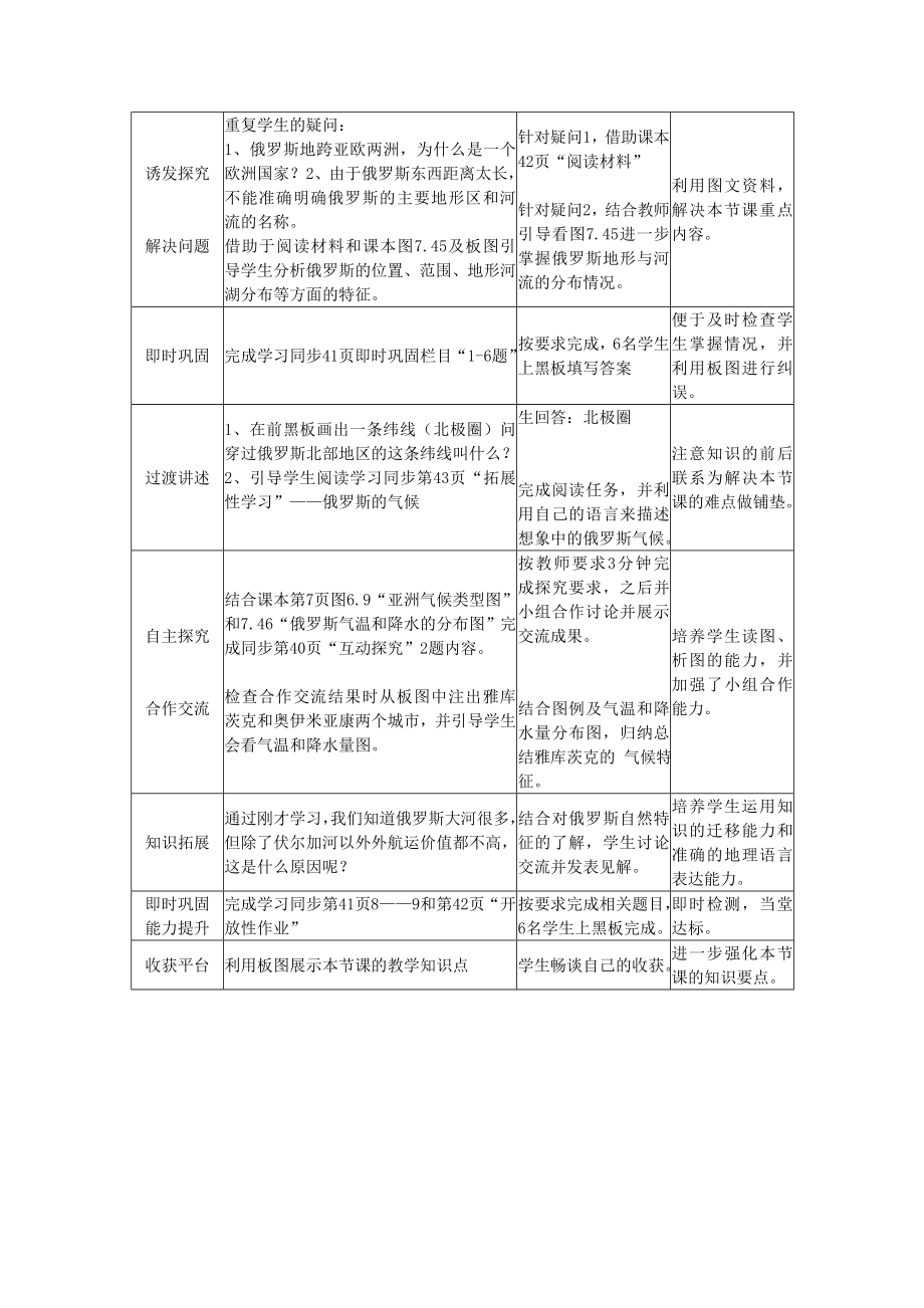 新课标人教版初中七级地理（下册）第七章第四节《俄罗斯》 .doc_第3页