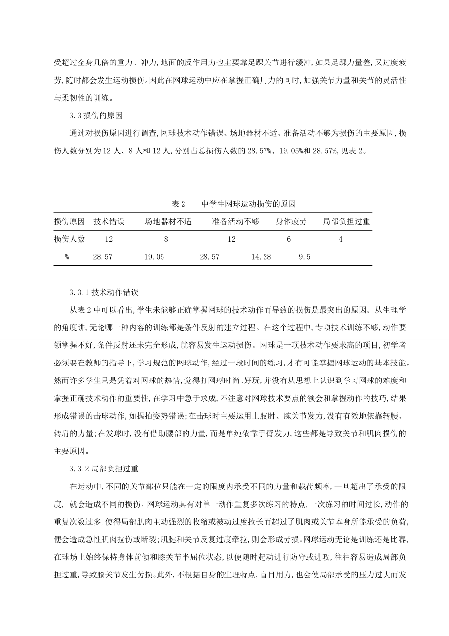 体育与健康论文：中学生网球运动损伤的调查与分析.doc_第3页