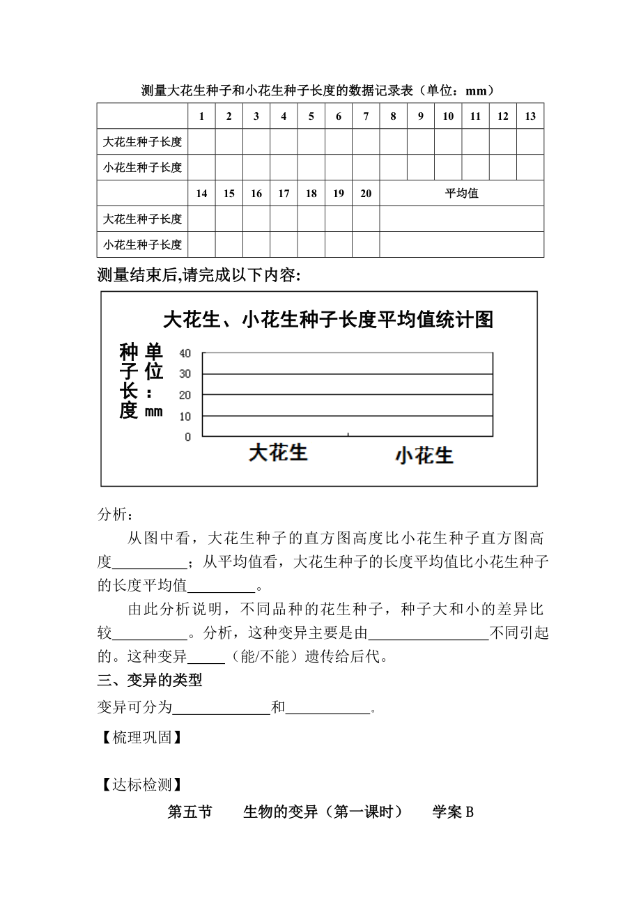 新人教版初中生物八级下册《生物的变异》精品学案.doc_第2页