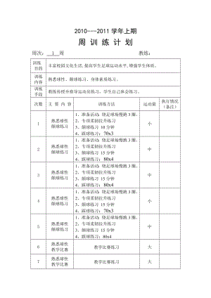 足球训练周计划.doc