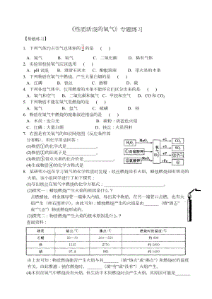 沪教版九年级化学专题汇编《性质活泼的氧气》专题练习.doc