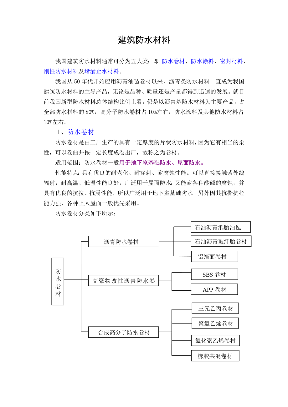 建筑防水材料最新最全分类详解.doc_第1页