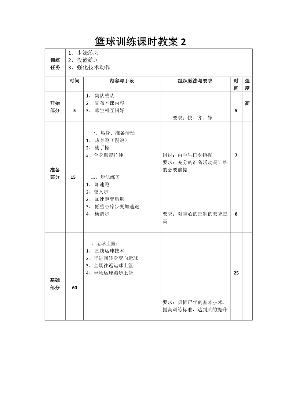 篮球训练课时教案.doc_第3页