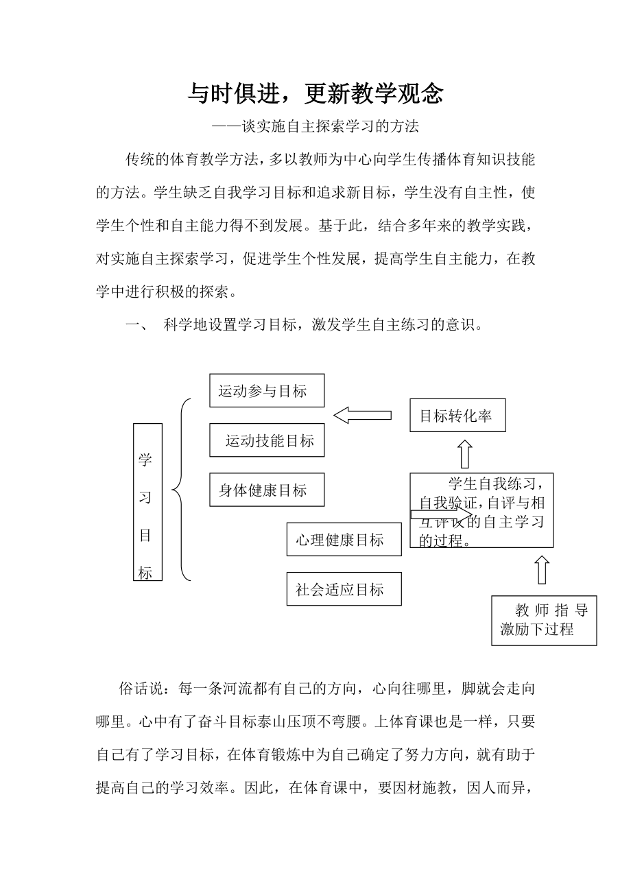 体育教学论文：谈实施自主探索学习的方法.doc_第1页