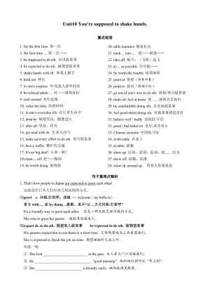 人教版新目标英语九级 Unit10单元知识点小结.doc