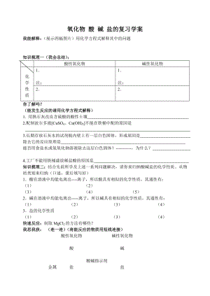 鲁教版初中化学《氧化物 酸 碱 盐》复习学案.doc