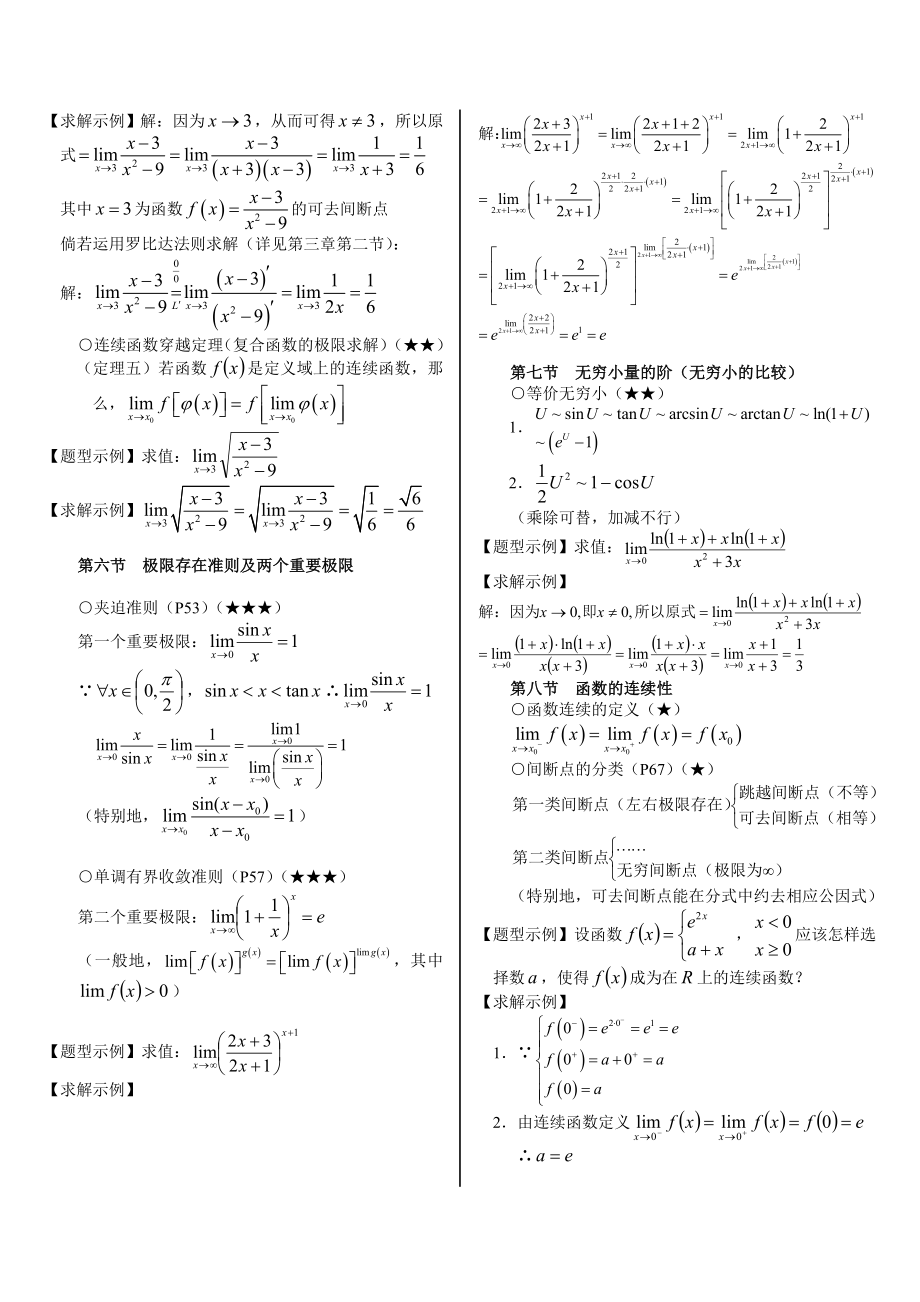 高等数学考前基础知识总复习(例题+考前必看).doc_第2页