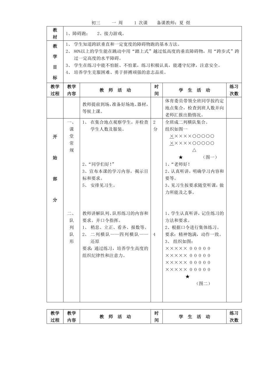 初中九级体育教案(全套共36课).doc_第1页