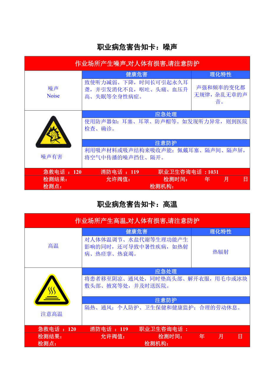 职业危害告知卡(汇总情况).doc_第1页