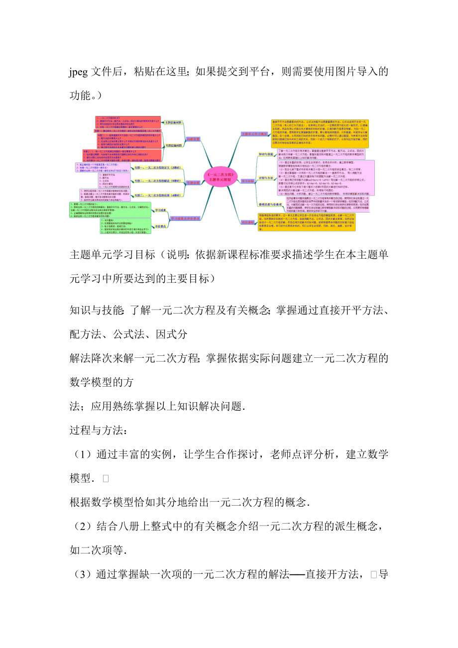 初中数学《一元二次方程》单元教学设计以及思维导图7.doc_第2页