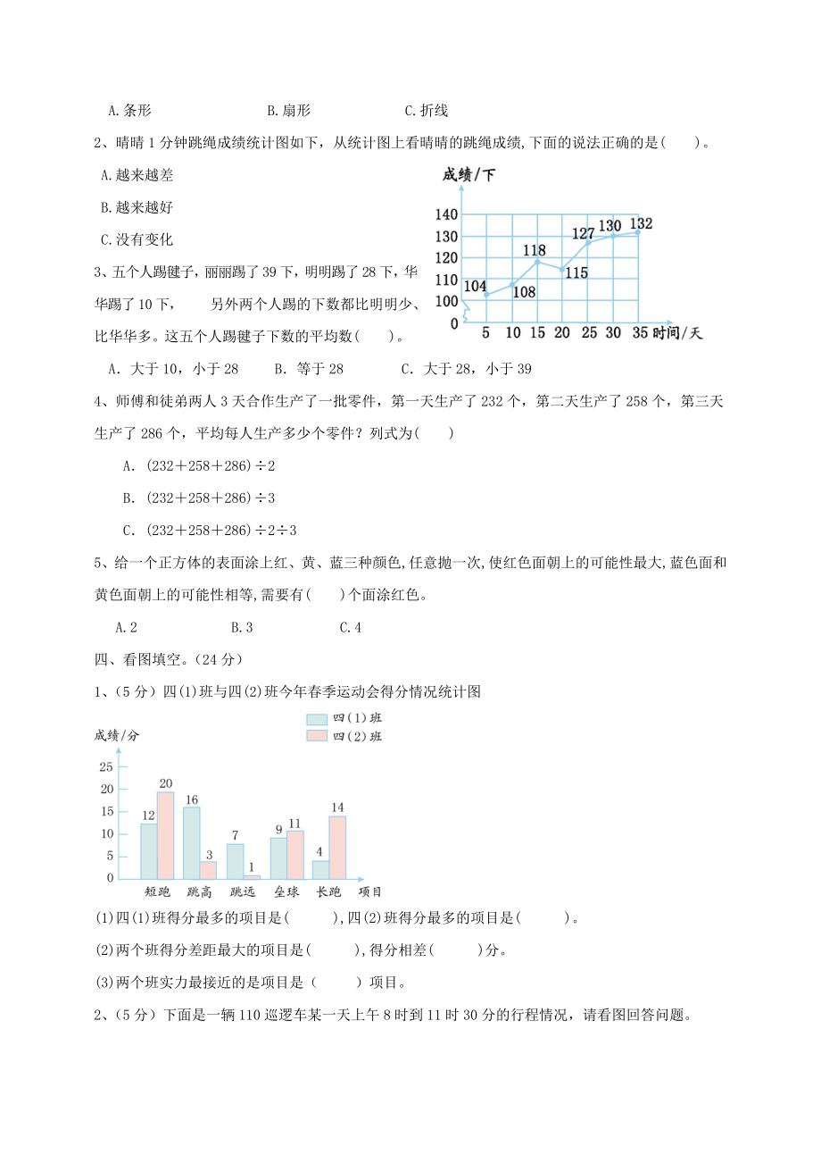 小升初数学知识点专项训练专题统计与概率（含答案）.doc_第2页