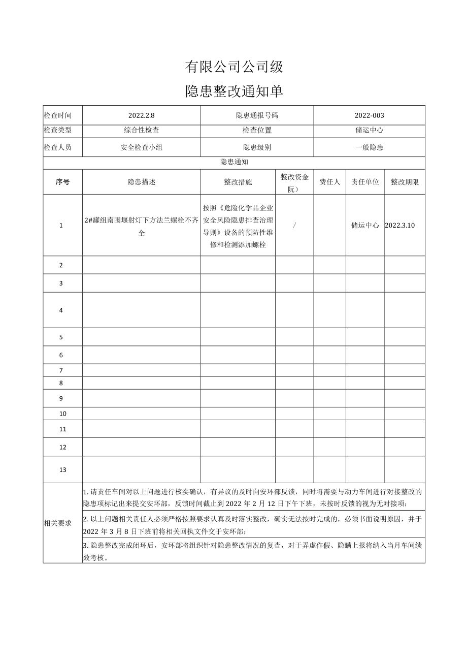 综合性检查隐患整改通知单.docx_第1页