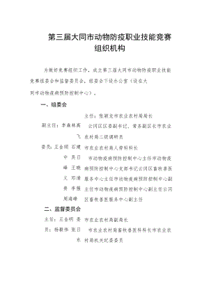 第三届大同市动物防疫职业技能竞赛组织机构.docx