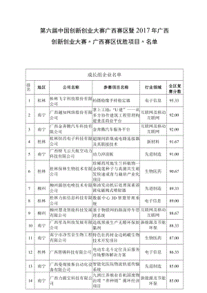 第六届中国创新创业大赛广西赛区暨2017年广西.docx