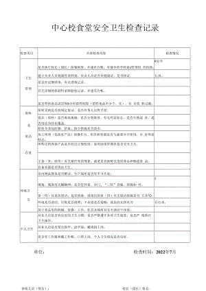 学校食堂检查记录表.docx