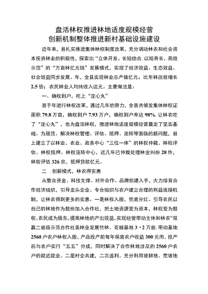 盘活林权推进林地适度规模经营 创新机制整体推进新村基础设施建设.docx