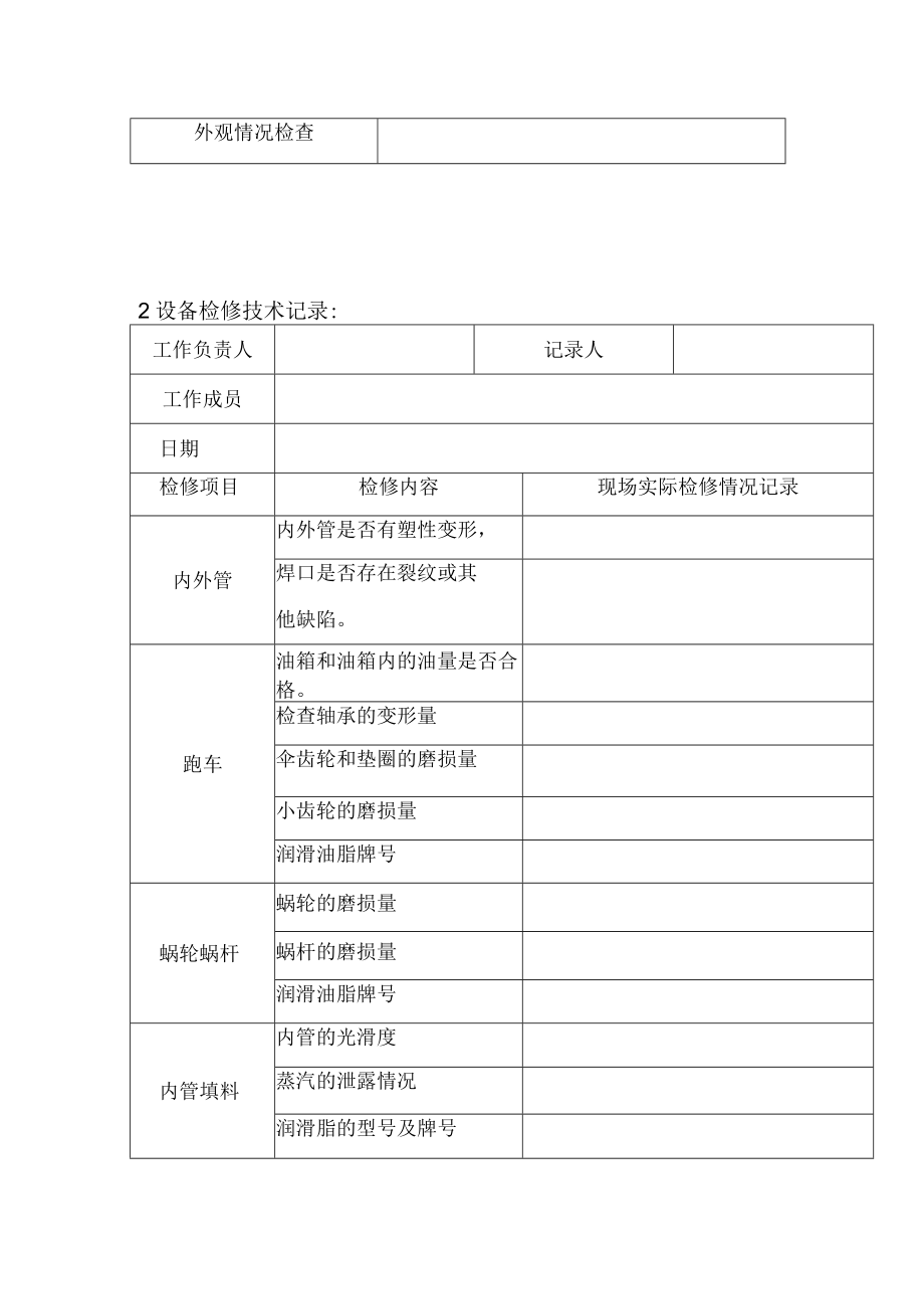 短伸缩式吹灰器检修维护作业技术记录表.docx_第2页