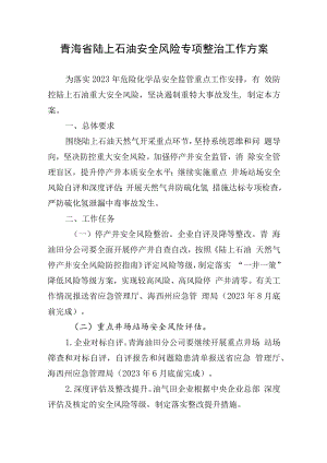 青海省陆上石油安全风险专项整治工作方案.docx