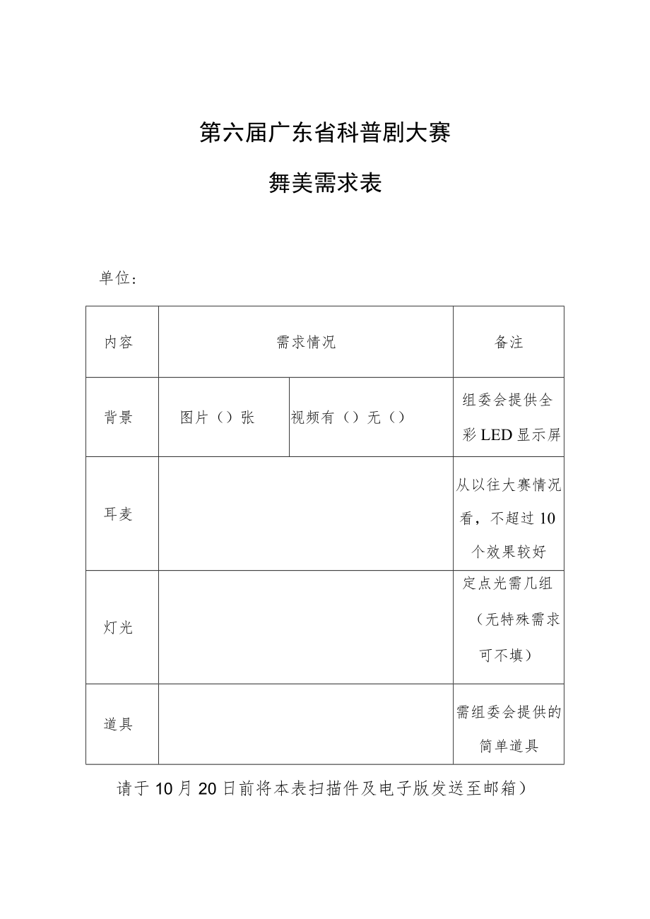 第六届广东省科普剧大赛舞美需求表.docx_第1页