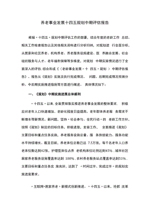 养老事业发展十四五规划中期评估报告.docx